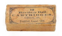 Frankford Arsenal 1875-Dated 45 Caliber Revolver Ball Cartridges