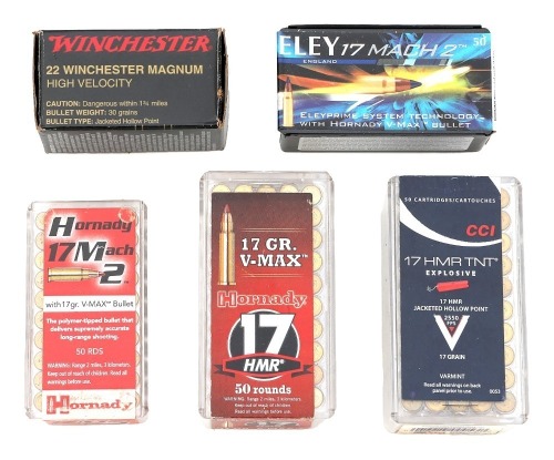 Assorted 17 Mach 2 and 22 Win Mag Ammunition