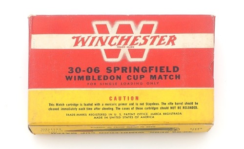 Collectible Winchester 30-06 Springfield Wimbledon Cup Match Ammunition