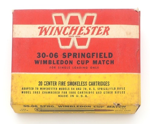 Collectible Winchester 30-06 Springfield Wimbledon Cup Match Ammunition