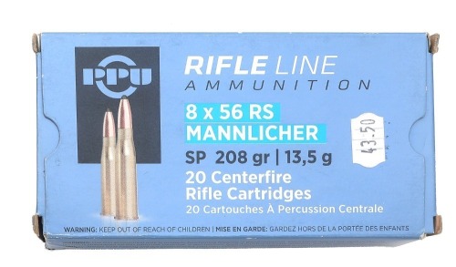 PPU Rifle Line 8X56 RS Mannlicher Ammunition
