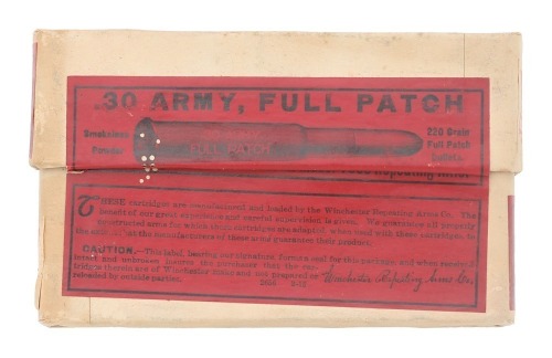 Collectible Winchester .30 Army Full Patch Cartridges