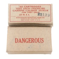 Winchester .30M18 High-Pressure Test Cartridges