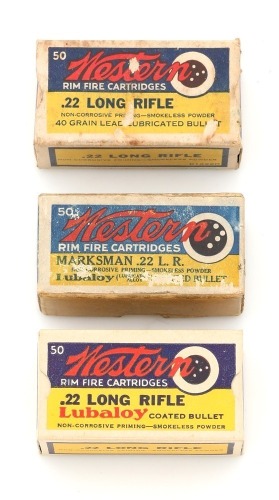 Trio of Western 22 Long Rifle Cartridge Boxes