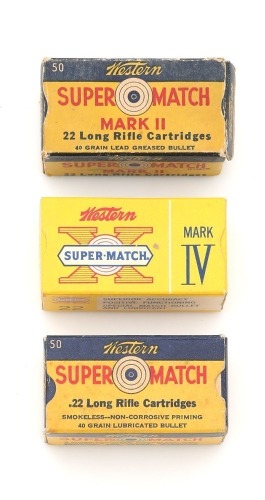 Trio of Western Super-Match 22 LR Cartridge Boxes