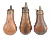 Three Plain Powder Flasks