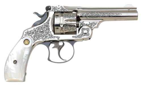 Wonderful Gustave Young Columbian Exhibition Engraved Smith & Wesson 44 Double Action Revolver