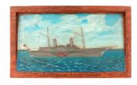 Confederate Blockade Runner Wood Carving