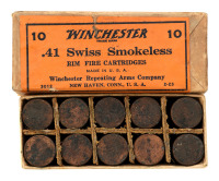 Collectible Winchester .41 Swiss Rimfire Cartridges