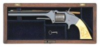 Attractive Cased Smith & Wesson No. 2 Army Revolver with Carved Ivory Grip