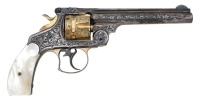 Fine New York Engraved & Factory Silver & Gold-Plated 44 Double Action Revolver Shipped Soft To Hartley & Graham - 2