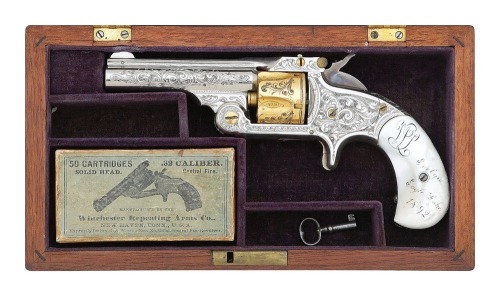 Wonderful New York Cased & Engraved "Eagle Lake 1892" Smith & Wesson 32 Single Action Revolver