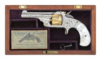 Wonderful New York Cased & Engraved "Eagle Lake 1892" Smith & Wesson 32 Single Action Revolver