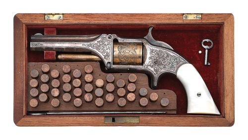 Cased & Nimschke Engraved Smith & Wesson No. 1 1/2 First Issue Revolver