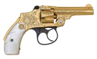 Smith & Wesson Factory Engraved & Gold-Finished 32 Safety Hammerless Revolver - 2