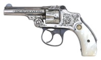 Smith & Wesson Factory Engraved & Silver-Plated 32 Safety Hammerless Revolver