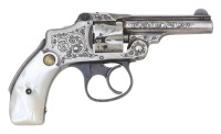 Smith & Wesson Factory Engraved & Silver-Plated 32 Safety Hammerless Revolver - 2