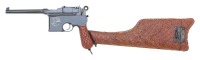 Interesting Mauser C96 Large Ring Flatside Semi-Auto Pistol with Carved Composite Grips & Holster-Stock Marked &ldquo;JPG&rdquo;