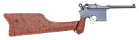 Interesting Mauser C96 Large Ring Flatside Semi-Auto Pistol with Carved Composite Grips & Holster-Stock Marked &ldquo;JPG&rdquo; - 2