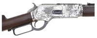 Unusual & Rare Winchester Special Order Model 1876 Carbine In Half Nickel Finish Fitted For Saber Bayonet - 3