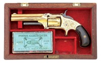 Engraved & Gold-Finished Smith & Wesson No. 1 1/2 Second Issue Revolver