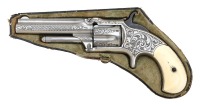 Attractive New York Engraved Smith & Wesson No. 1 1/2 Second Issue Revolver with Pipe Case