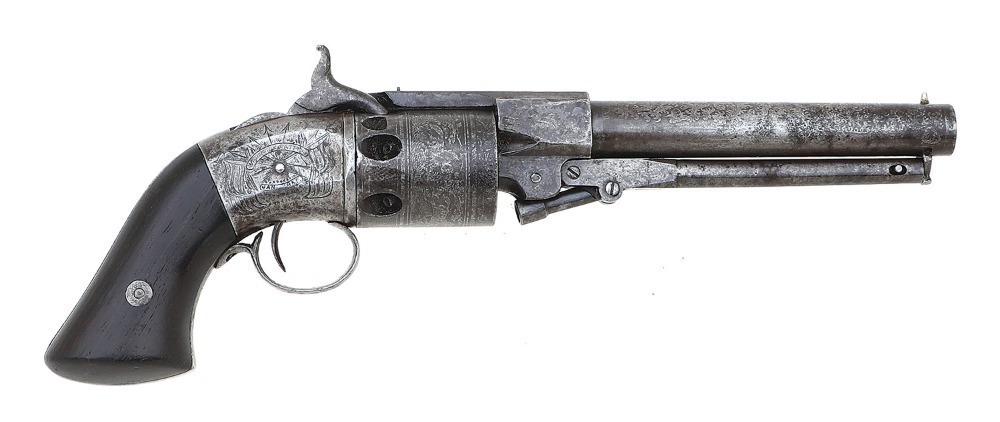 Old Springfield Revolver Springfield Arms Co. Warner Patent Navy Percussion Revolver with Rare ...