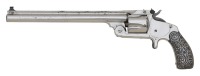 D.B. Wesson&rsquo;s Personal Smith & Wesson 38 Single Action Second Model Revolver with Special Long Barrel and Carved Silver Grips