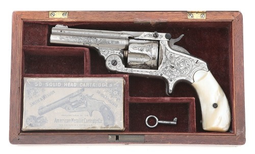 Cased & Engraved Smith & Wesson 38 Single Action Second Model Revolver
