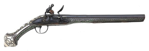 Attractive Inlaid Mediterranean Flintlock Pistol