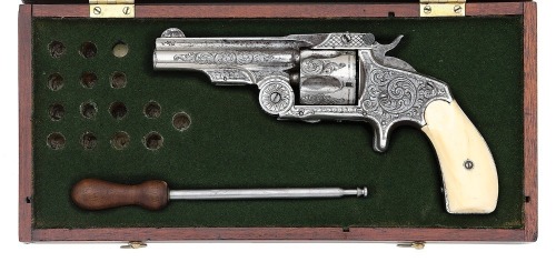 Engraved Smith & Wesson First Model 38 Single Action Revolver