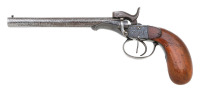 Belgian Breechloading Double Percussion Pistol With Removable Chambers