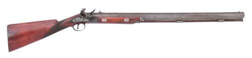 Large Bore British Flintlock Stalking Rifle by Clark