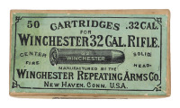 High Condition and Sealed Box of Collectible Winchester 32 Cal. Rifle Cartridges
