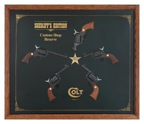Cased Set Of Five Colt Custom Shop Reserve Sheriff's Edition Single Action Army Revolvers