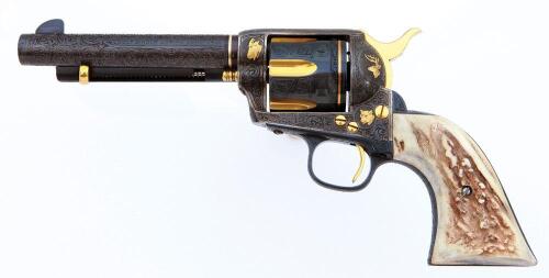 Fine Roy Vail Engraved and Gold Inlaid Custom Colt Single Action Army Revolver