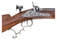 German Percussion Halfstock Schuetzen Rifle by H. Vulpius - 3