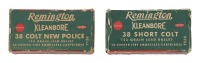 Vintage Remington 38 Short Colt and 38 Colt New Police Cartridges