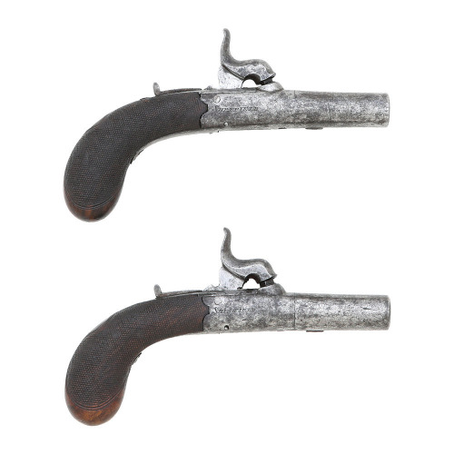 Attractive Pair of British Percussion Pocket Pistols by Showell