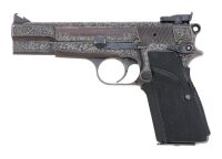 Engraved Browning High Power Semi-Auto Pistol by David Wade Harris - 2
