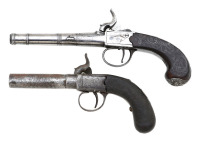 Pair of British Screw Barrel Percussion Pocket Pistols - 2