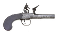 British Screw Barrel Flintlock Pocket Pistol by Wilkinson