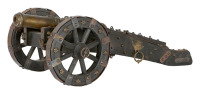 Lovely Miniature Medieval French Model Split Trace Cannon with Carriage - 2