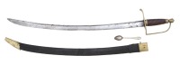 Desirable American Short Saber with Scabbard & Silver Spoon Attributed To Jeremiah Snow - 2