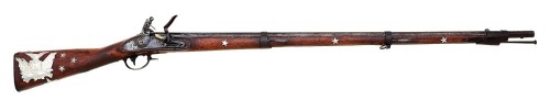 Interesting Period Engraved & Inscribed Harpers Ferry Model 1816 Flintlock Musket with Folky Silver Inlays