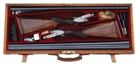 Cased Matched Pair Of British Sidelock Double Ejectorguns by J. Patstone
