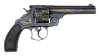 Wonderful Gustave Young Engraved & Gold Inlaid Smith & Wesson 44 Double Action Frontier Revolver Likely Displayed at the 1893 Columbian Exposition & Associated with Nevada Lawman Claude Inman