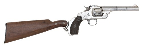 Rare Australian Contract Smith & Wesson New Model No. 3 Revolver with 6 1/2&rdquo; Barrel & Stock