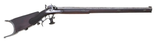 Fine Italian Fullstock Percussion Schuetzen Rifle by Rochat
