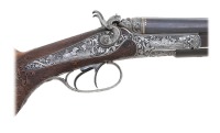 Lovely Engraved & Carved German Underlever Double Hammer Rifle by C. Giessel - 3
